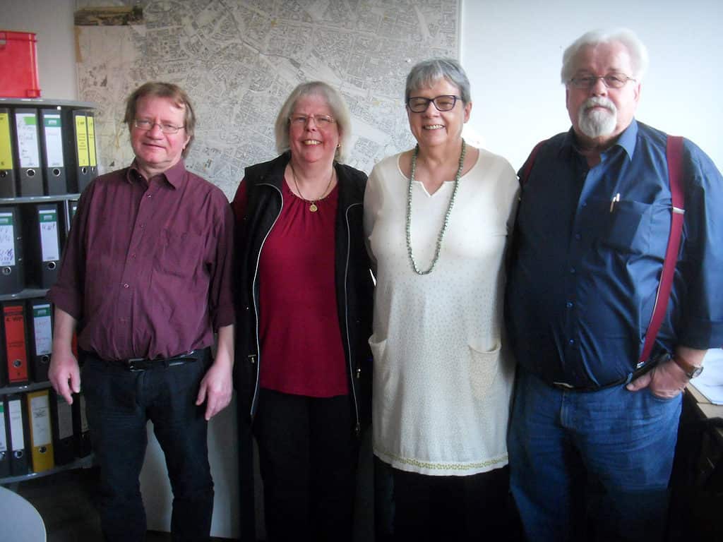 Das Bild zeigt vier Personen. Von links: Uwe Hübsch, Marie-Luise Körner, Christine Riek und Frank Körner