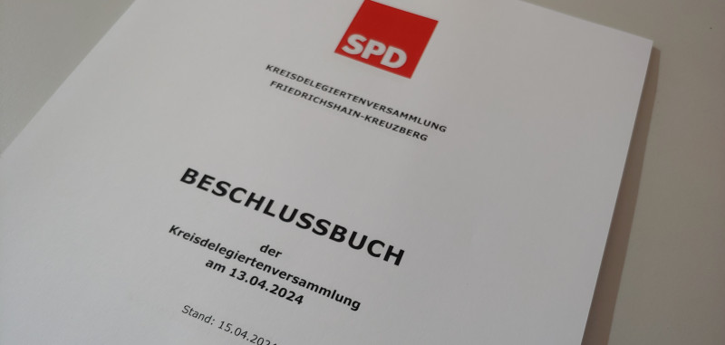 Das Beschlussbuch der Kreisdelegiertenversammlung am 13. April 2024 ist online