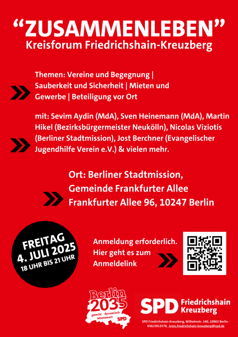 Einladung zum Kreisforum Friedrichshain-Kreuzberg